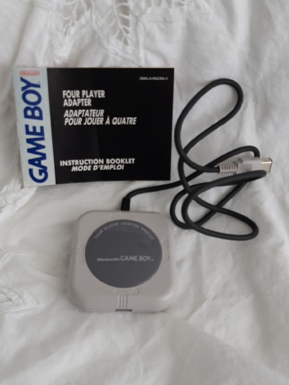 Nintendo Game Boy Four Player Adapter in Light Gray with Black Cable